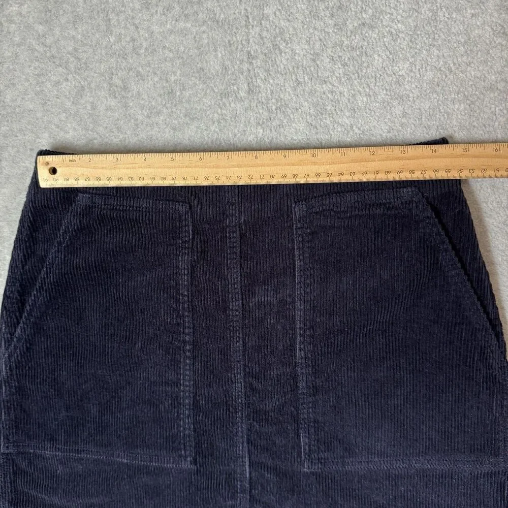 Uniqlo Corduroy Mini Skirt Women 6 Blue Navy Textured Pockets